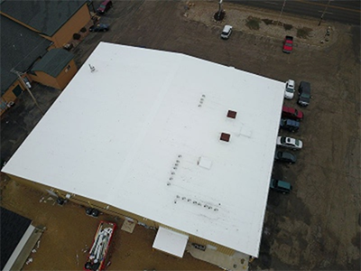 Commercial Roof with white roof coating